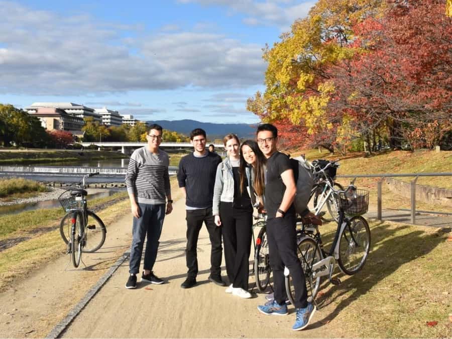 Cycle Kyoto's Hidden Gems & Gion Stroll - The first stretch: riverside roads, a shrine stop, and pure spring water