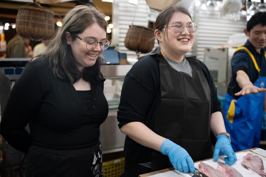 Fish cutting class - Aprons, Gloves, and the Commemorative Photo You’ll Want