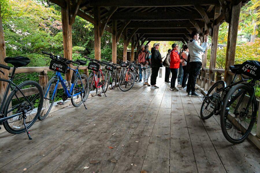 Kyoto: Full Day Bike Tour - Sanjo Shopping arcade, Shinsen-en Gardens, and Kitano Tenmangu shrine time