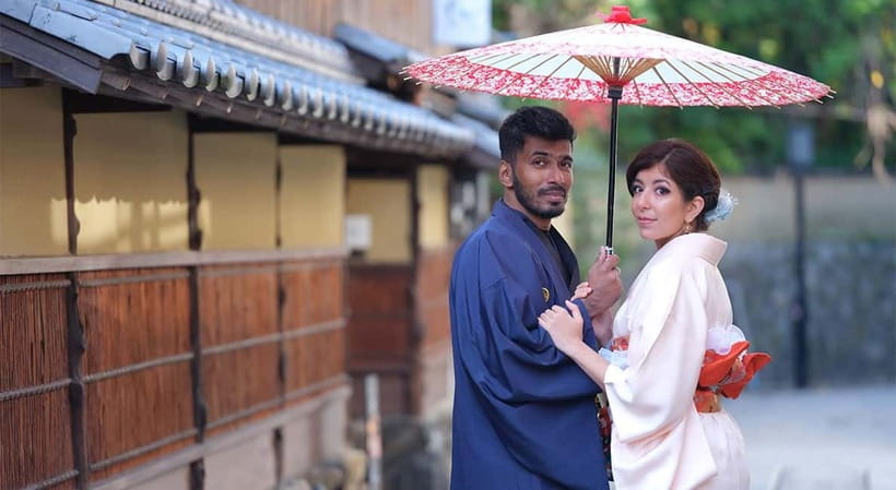 Kyoto Kimono Rental mimosa |Kimono/Yukata Rental Couple Plan - What you can choose: kimono year-round, yukata seasonal