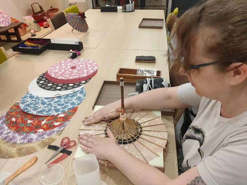 Kyoto: Traditional Mini Umbrella Making Workshop - Making a Hime Wagasa: where the hands-on part gets satisfying