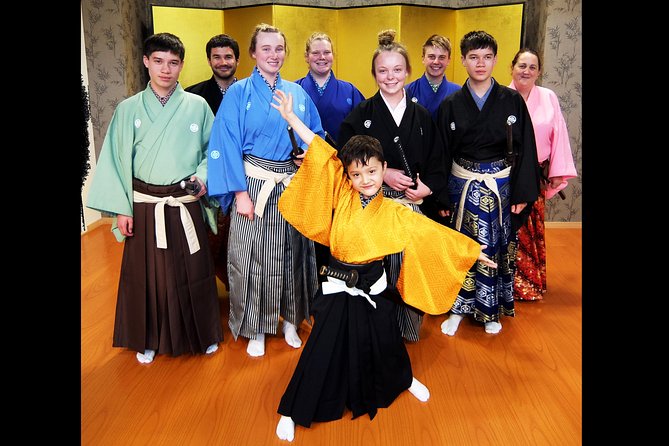 Samurai School in Kyoto: Samurai for a Day - The optional longer upgrade: walking drills, folding fan, then kenbu on stage