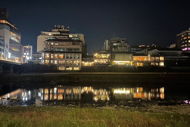 See What You Can’t See by Day — Explore Kyoto at Night by E-Bike - Stop 3: Shirakawa Canal, Tea District Atmosphere, and Old Buildings by Water